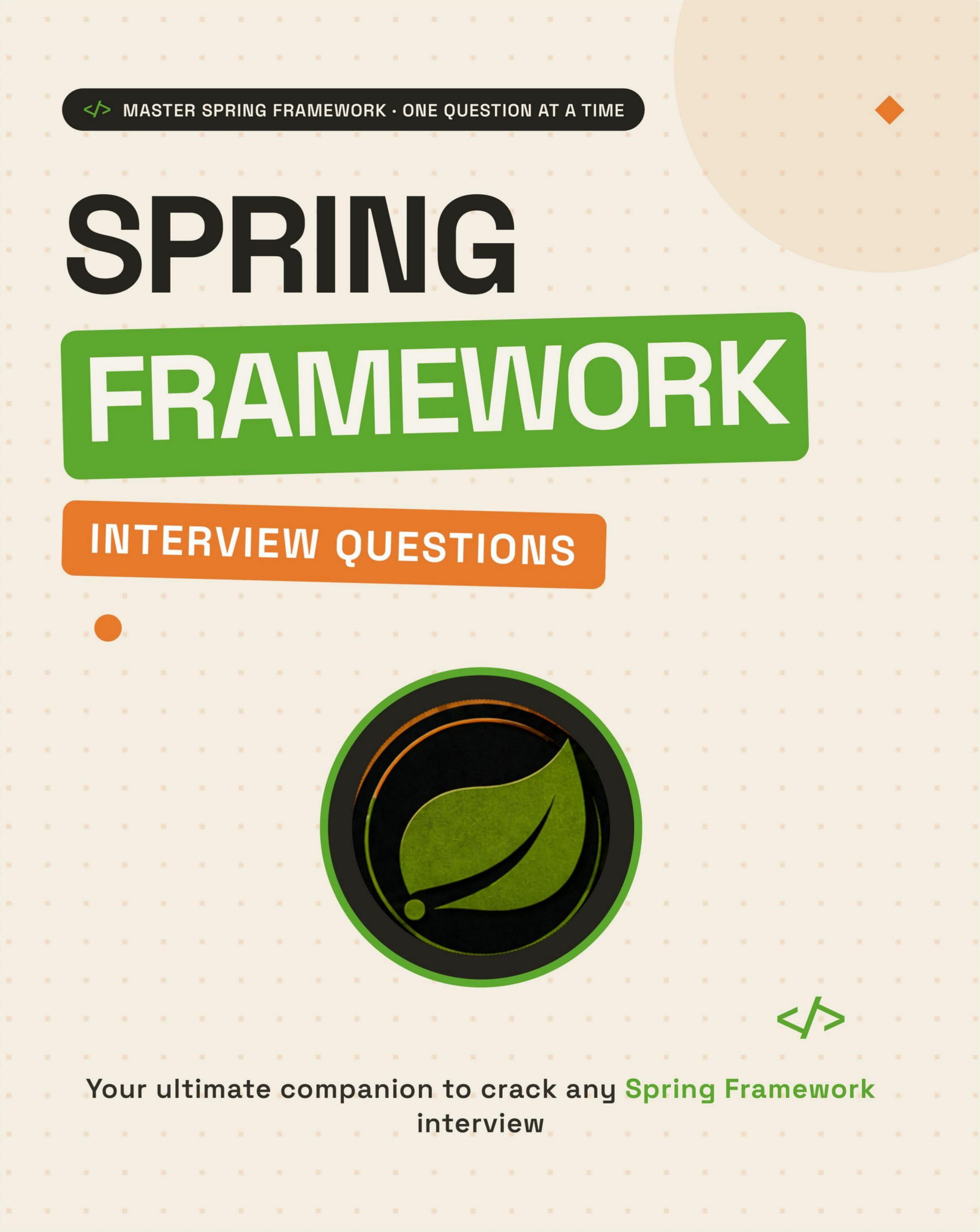 Spring Framework Interview Questions & Answers — book cover